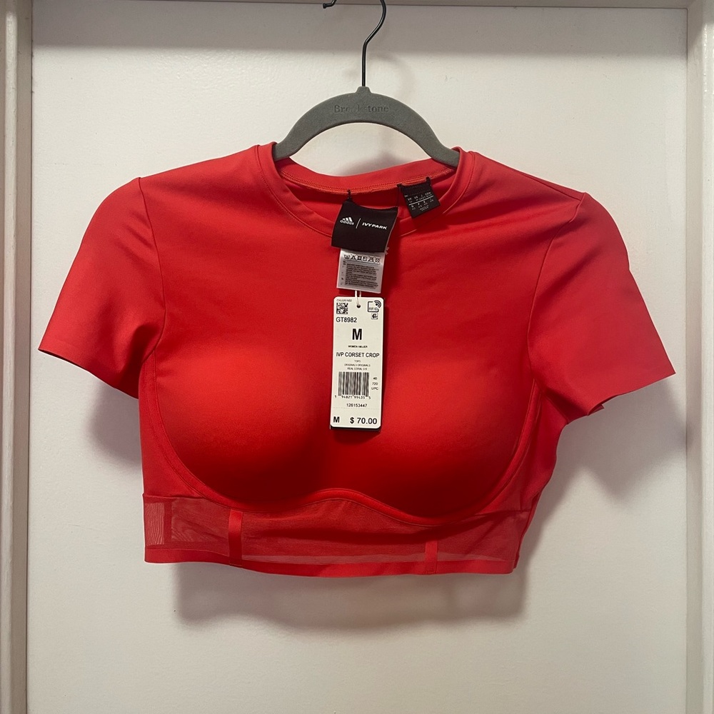 IVY PARK Corset Top in Real Coral, NWOT, size M